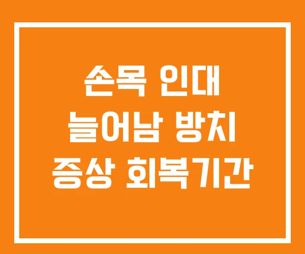 손목 인대 늘어남 방치 증상 회복기간 손목 인대 늘어남 방치 증상 회복기간