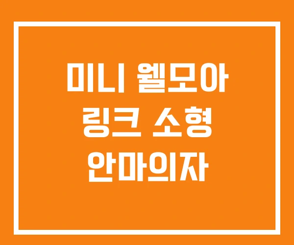 미니 웰모아 링크 소형 안마의자 미니 웰모아 링크 소형 안마의자