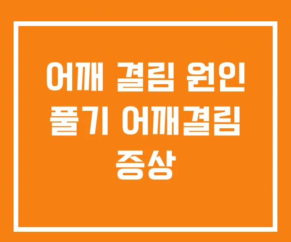 어깨 결림 원인 풀기 어깨결림 증상 어깨 결림 원인 풀기 어깨결림 증상