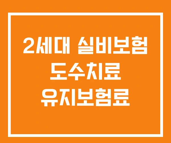 2세대 실비보험 도수치료 유지보험료
