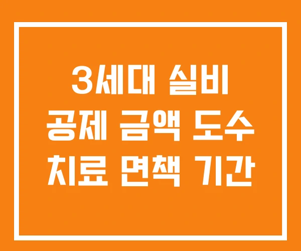 3세대 실비 공제 금액 도수 치료 면책 기간
