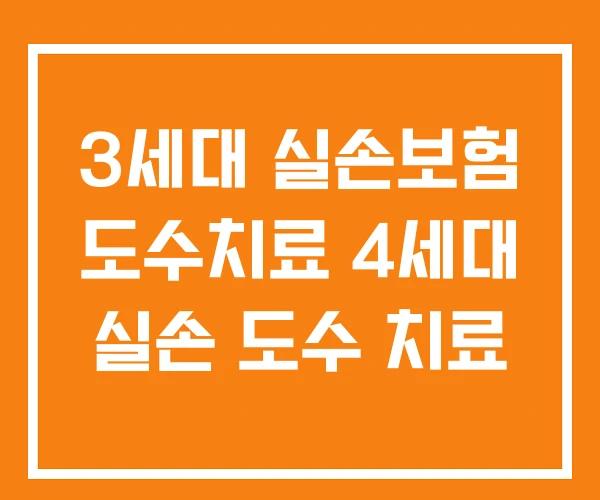 3세대 실손보험 도수치료 4세대 실손 도수 치료