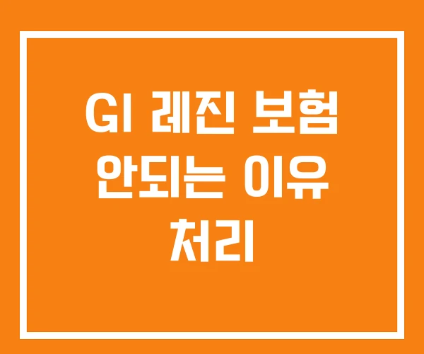 GI 레진 보험 안되는 이유 처리