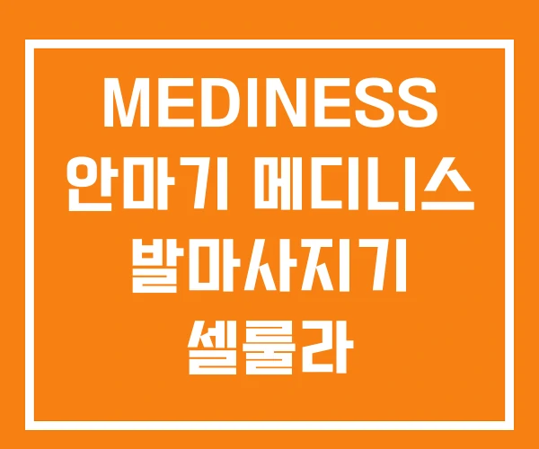 MEDINESS 안마기 메디니스 발마사지기 셀룰라