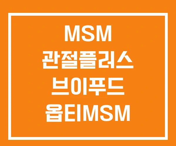 MSM 관절플러스 브이푸드 옵티MSM 관절케어