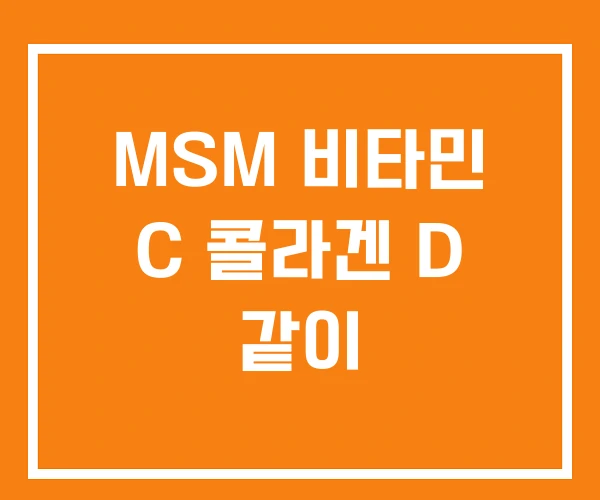 MSM 비타민 C 콜라겐 D 같이