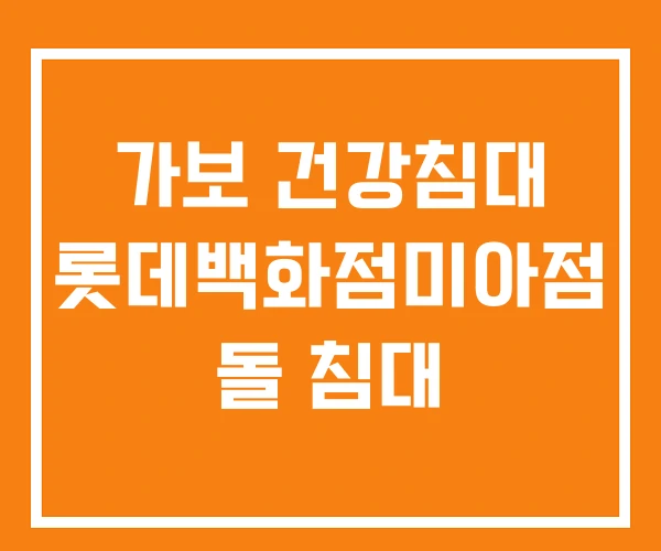 가보 건강침대 롯데백화점미아점 돌 침대