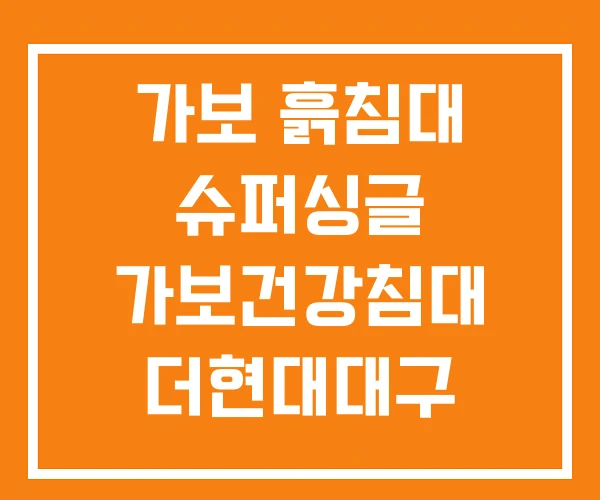 가보 흙침대 슈퍼싱글 가보건강침대 더현대대구 롯데백화점분당점