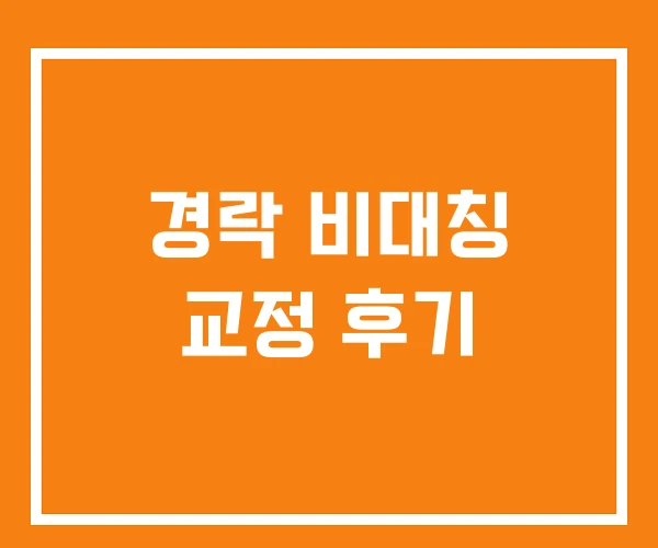 경락 비대칭 교정 후기