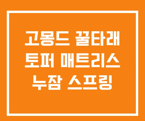 고몽드 꿀타래 토퍼 매트리스 누잠 스프링