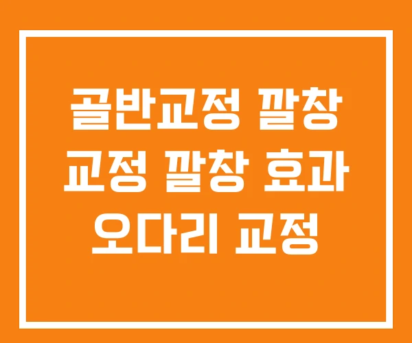 골반교정 깔창 교정 깔창 효과 오다리 교정