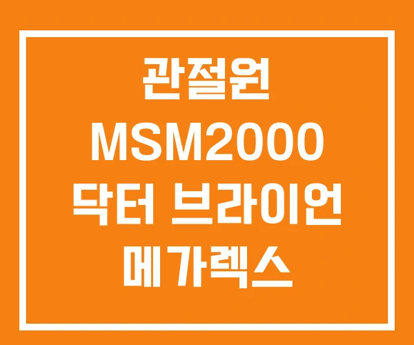 관절원 MSM2000 닥터 브라이언 메가렉스 관절MSM2000