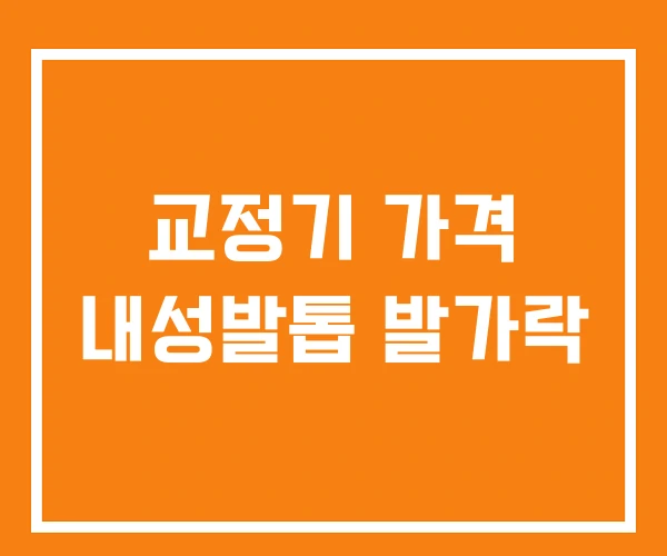 교정기 가격 내성발톱 발가락