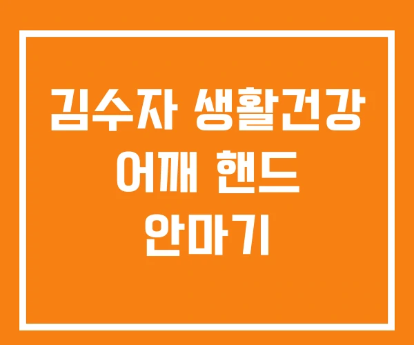 김수자 생활건강 어깨 핸드 안마기 김수자 생활건강 어깨 핸드 안마기