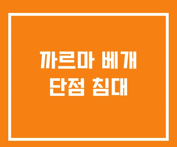 까르마 베개 단점 침대