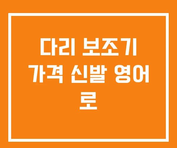 다리 보조기 가격 신발 영어 로