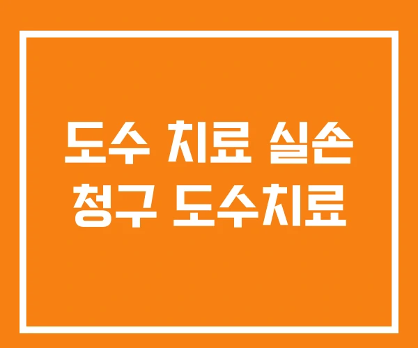 도수 치료 실손 청구 도수치료