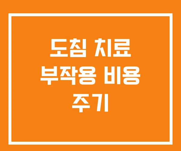 도침 치료 부작용 비용 주기