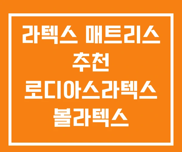 라텍스 매트리스 추천 로디아스라텍스 볼라텍스