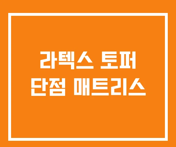 라텍스 토퍼 단점 매트리스