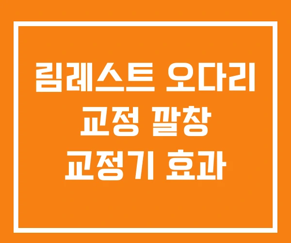 림레스트 오다리 교정 깔창 교정기 효과