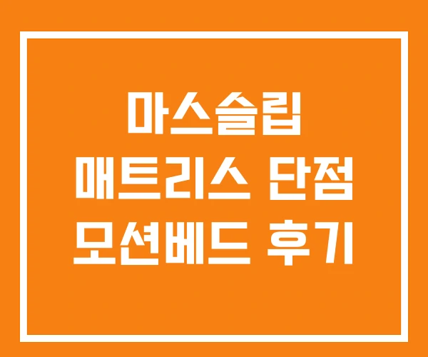 마스슬립 매트리스 단점 모션베드 후기