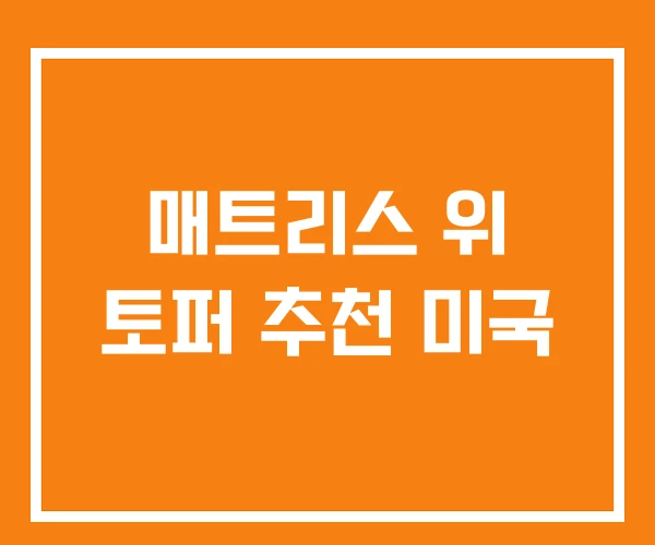 매트리스 위 토퍼 추천 미국 매트리스 위 토퍼 추천 미국