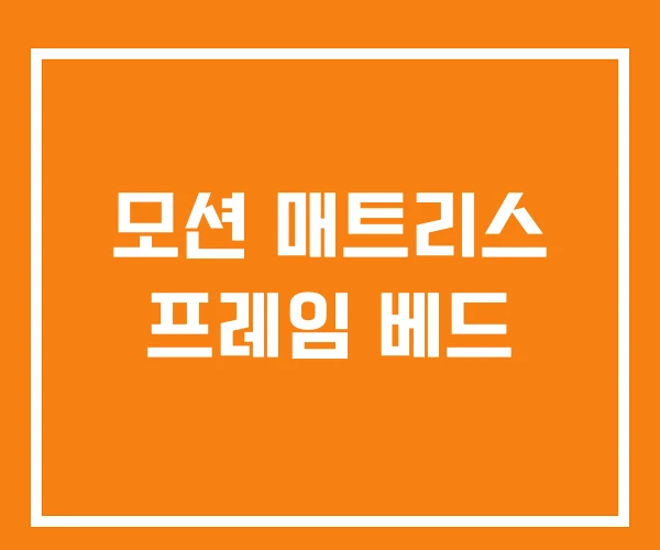 모션 매트리스 프레임 베드 모션 매트리스 프레임 베드