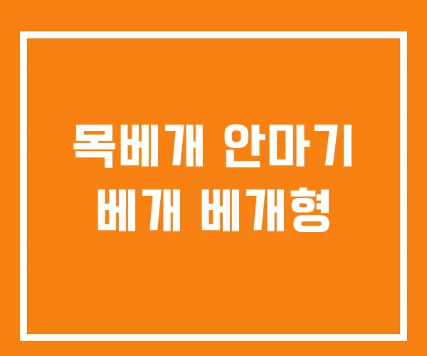 목베개 안마기 베개 베개형 목베개 안마기 베개 베개형