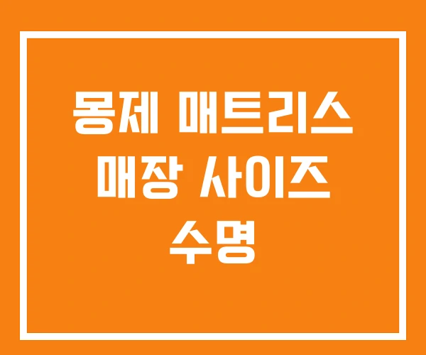 몽제 매트리스 매장 사이즈 수명