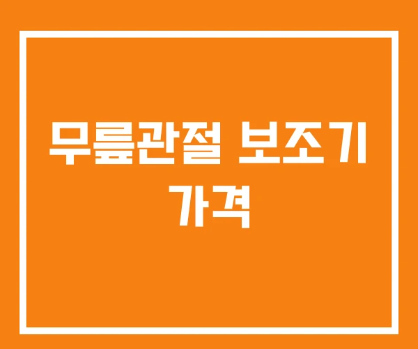 무릎관절 보조기 가격