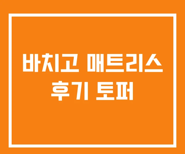 바치고 매트리스 후기 토퍼 바치고 매트리스 후기 토퍼