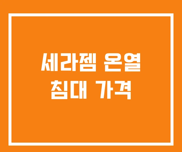 세라젬 온열 침대 가격