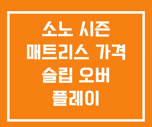 소노 시즌 매트리스 가격 슬립 오버 플레이 소노 시즌 매트리스 가격 슬립 오버 플레이