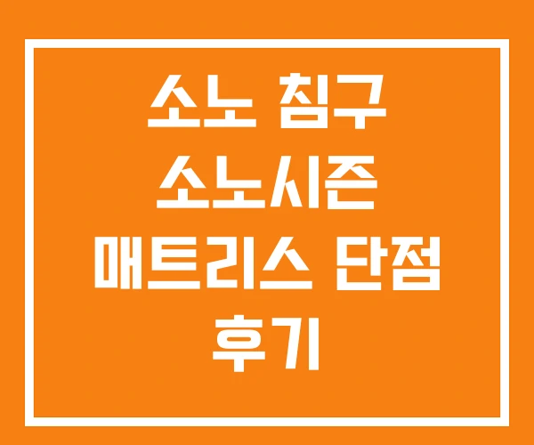 소노 침구 소노시즌 매트리스 단점 후기