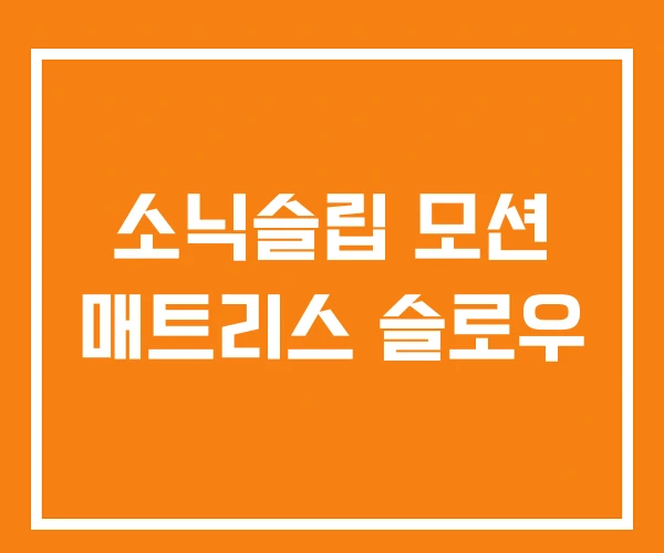 소닉슬립 모션 매트리스 슬로우