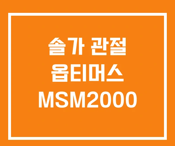 솔가 관절 옵티머스 MSM2000 솔가 관절 옵티머스 MSM2000