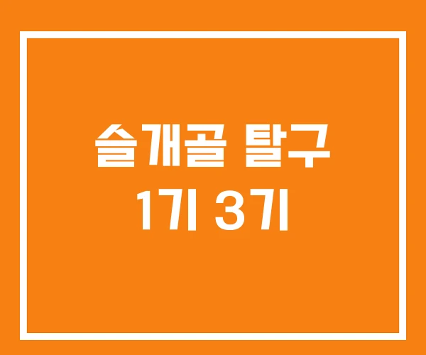 슬개골 탈구 1기 3기