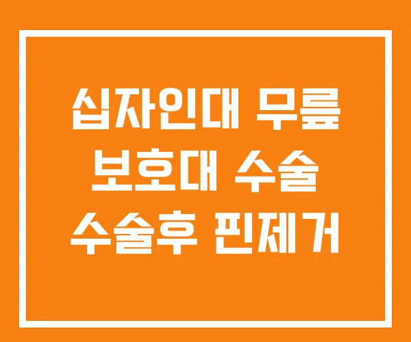 십자인대 무릎 보호대 수술 수술후 핀제거 십자인대 무릎 보호대 수술 수술후 핀제거