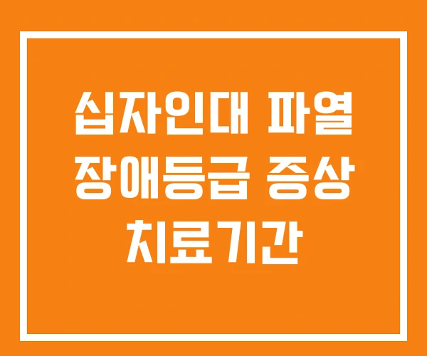 십자인대 파열 장애등급 증상 치료기간