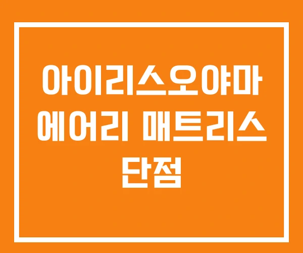 아이리스오야마 에어리 매트리스 단점