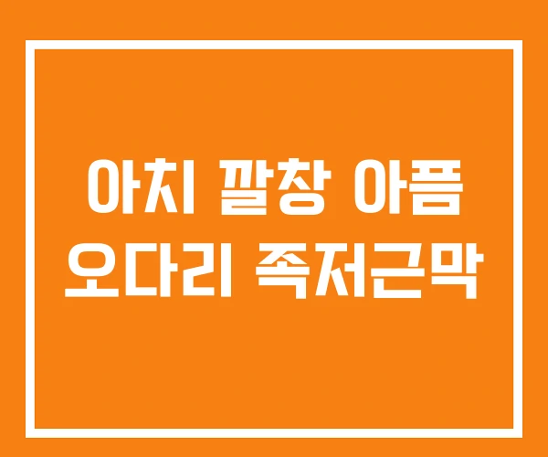 아치 깔창 아픔 오다리 족저근막