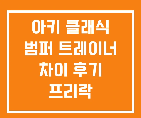 아키 클래식 범퍼 트레이너 차이 후기 프리락 아키 클래식 범퍼 트레이너 차이 후기 프리락
