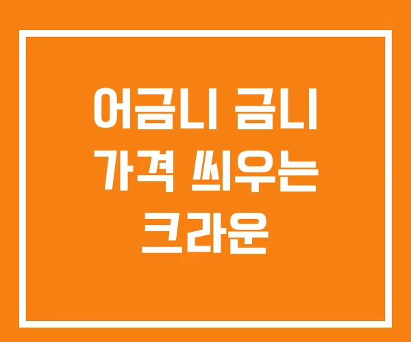 어금니 금니 가격 씌우는 크라운