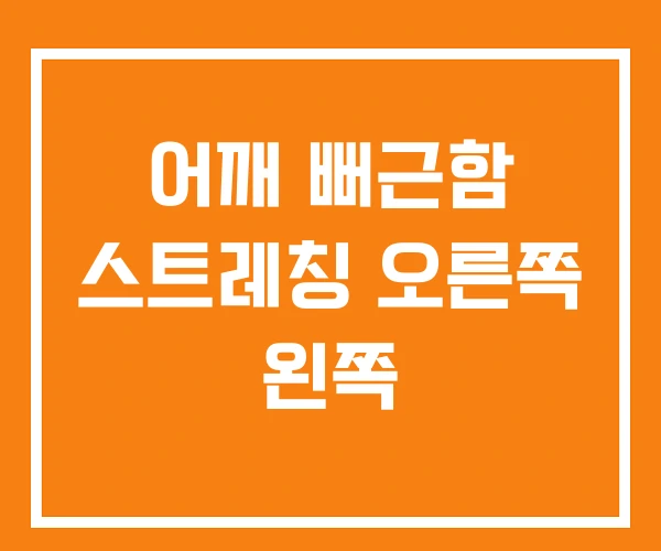 어깨 뻐근함 스트레칭 오른쪽 왼쪽 어깨 뻐근함 스트레칭 오른쪽 왼쪽