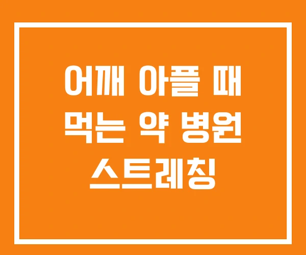 어깨 아플 때 먹는 약 병원 스트레칭