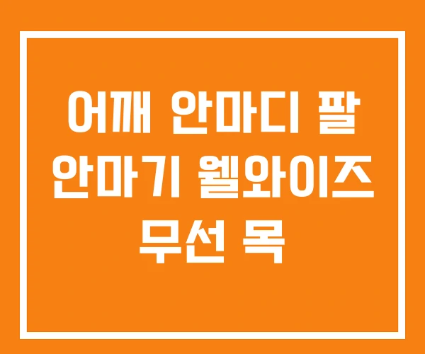 어깨 안마디 팔 안마기 웰와이즈 무선 목
