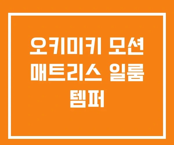 오키미키 모션 매트리스 일룸 템퍼