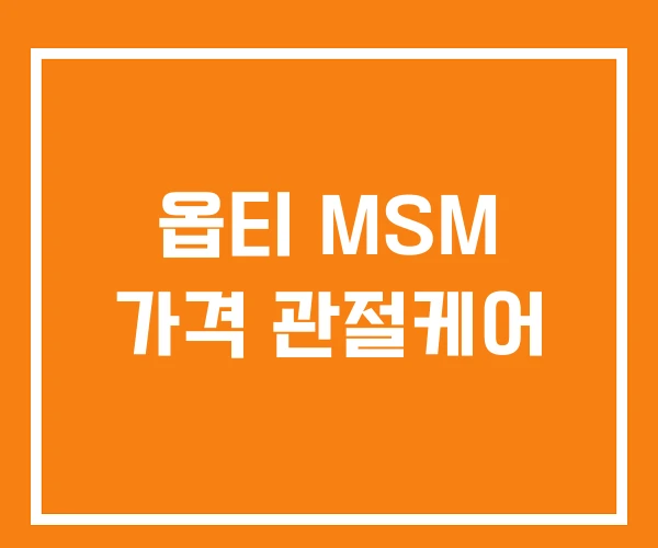 옵티 MSM 가격 관절케어 옵티 MSM 가격 관절케어