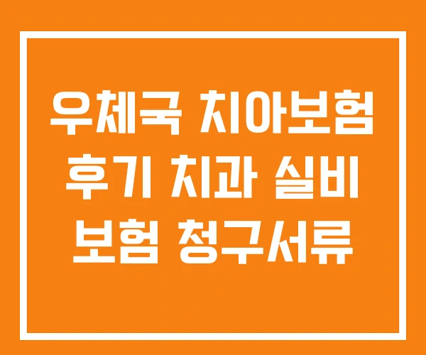 우체국 치아보험 후기 치과 실비 보험 청구서류